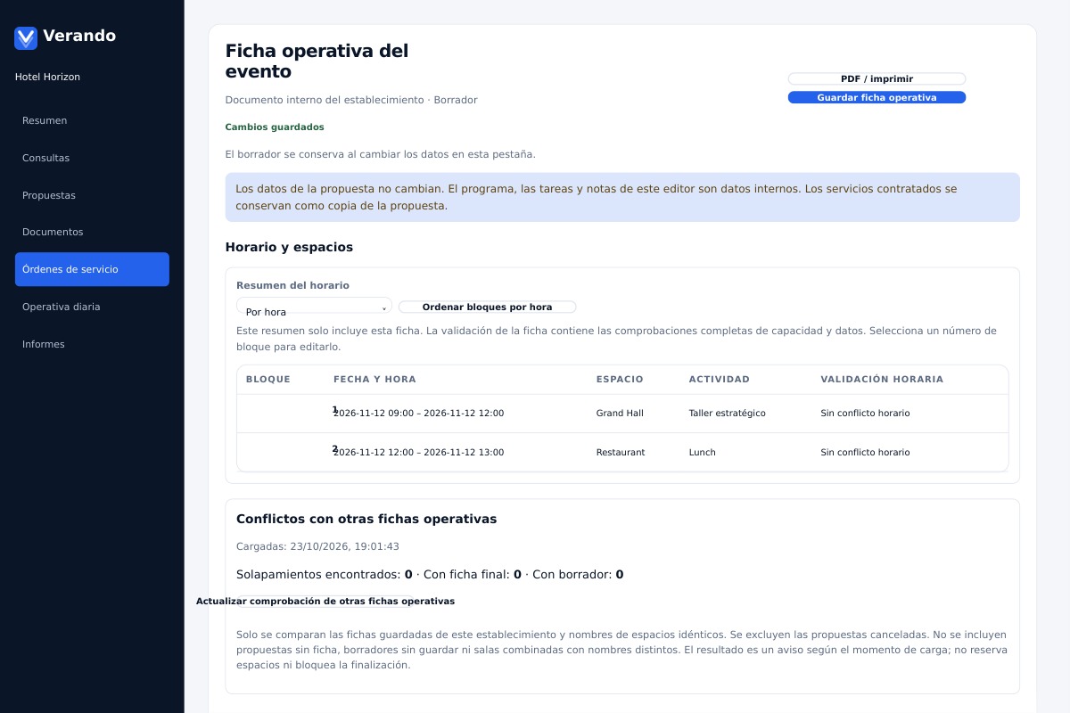Una orden de servicio para el equipo.