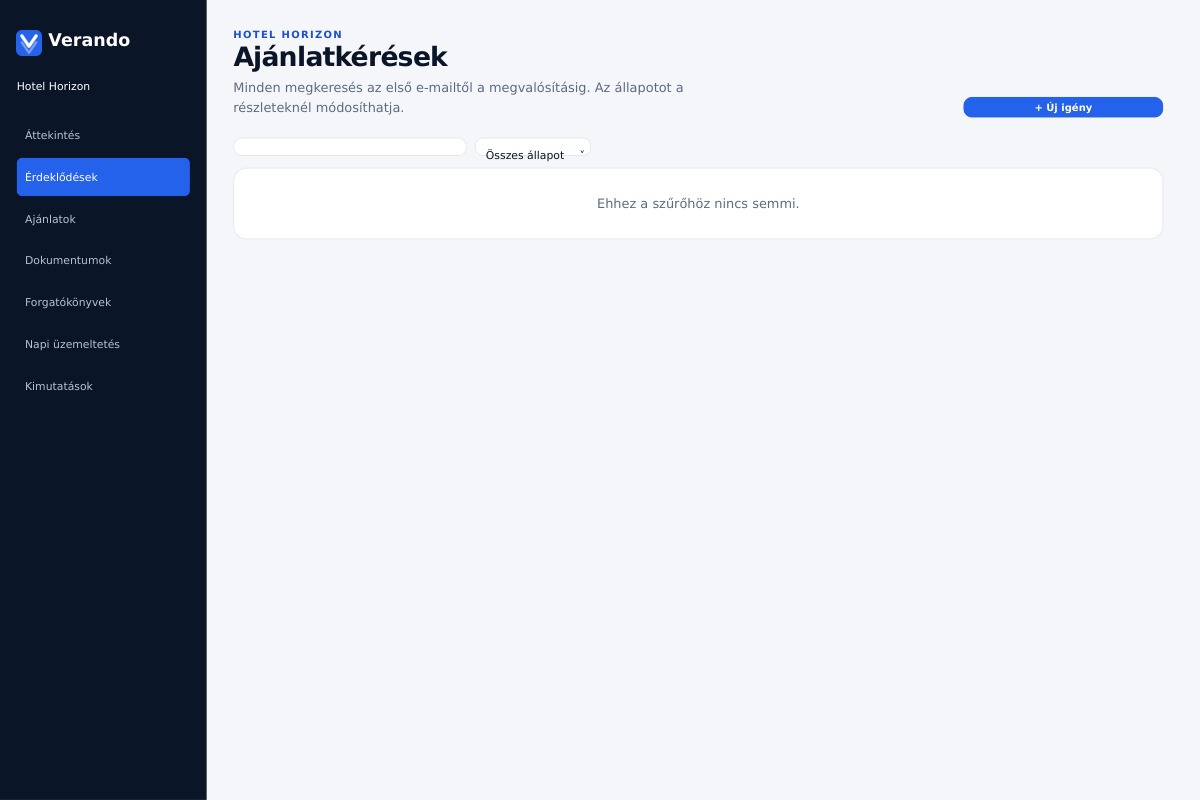 Verando · An enquiry arrives
