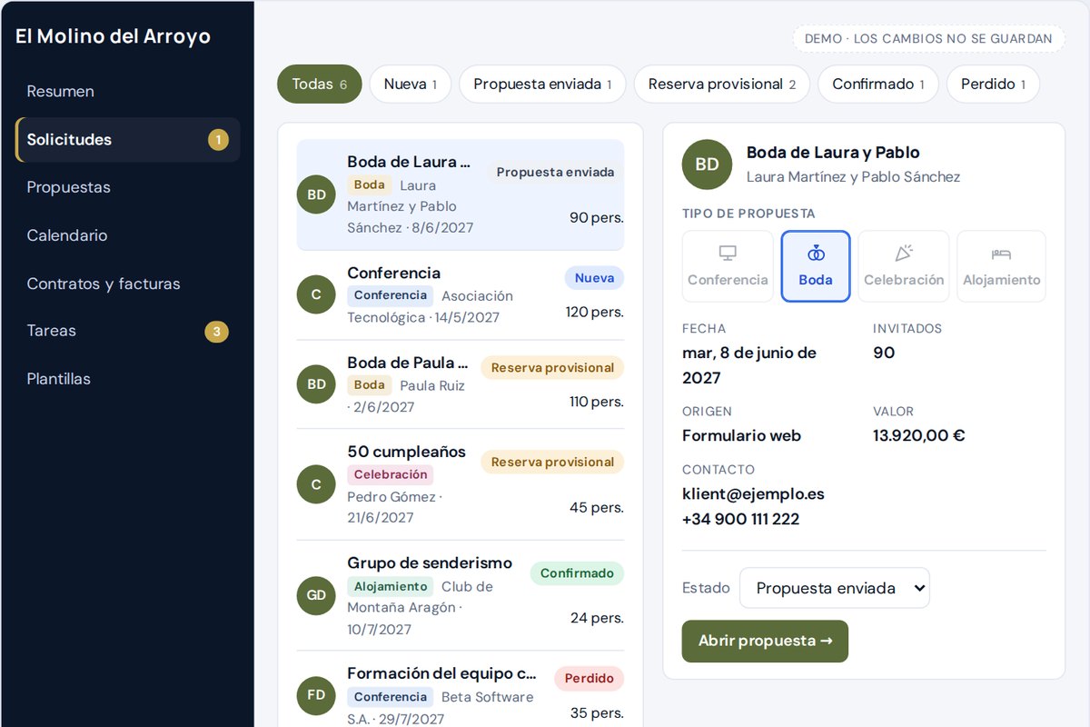 Verando · Llega una solicitud